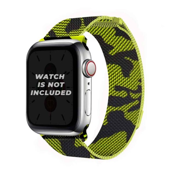 Magnetic Milanese 42mm-44mm-45mm Strap for Apple Watch - Black Green Original Product Front View - OnlineExpo.pk