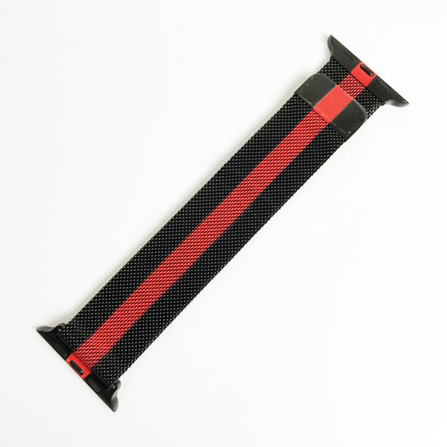 Magnetic Milanese 42mm-44mm-45mm Strap Gucci Style for Apple Watch - Red Original Product Front View - OnlineExpo.pk