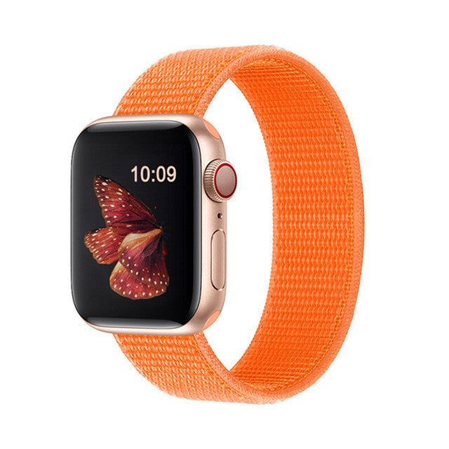 42mm-44mm-45mm-49mm Apple Watch Nylon Strap Sports Loop - Orange Original Product Front View - OnlineExpo.pk