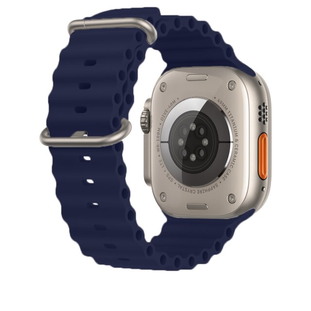 44mm-45mm-49mm Ocean Band Smartwatch Strap For Apple Watch - Dark Blue Original Product Front View - OnlineExpo.pk