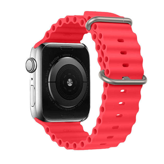44mm-45mm-49mm Ocean Band Smartwatch Strap For Apple Watch - Red Original Product Front View - OnlineExpo.pk