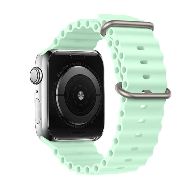 44mm-45mm-49mm Ocean Band Smartwatch Strap For Apple Watch - Ice Green Original Product Front View - OnlineExpo.pk