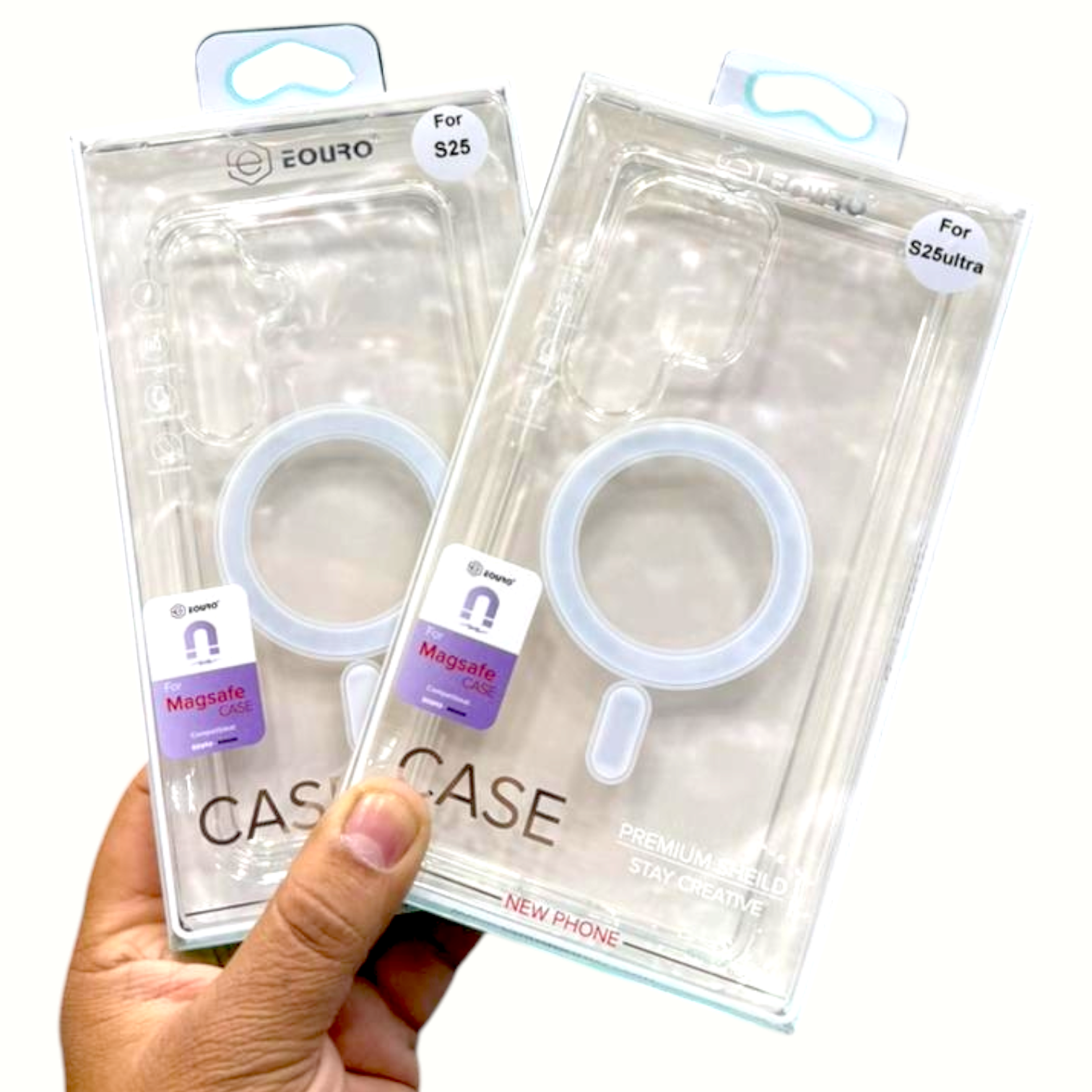 Samsung Galaxy S25 Ultra/S25 Plus/S25 Magsafe TPU Eouro Pouch Clear Original Product Front View - OnlineExpo.pk