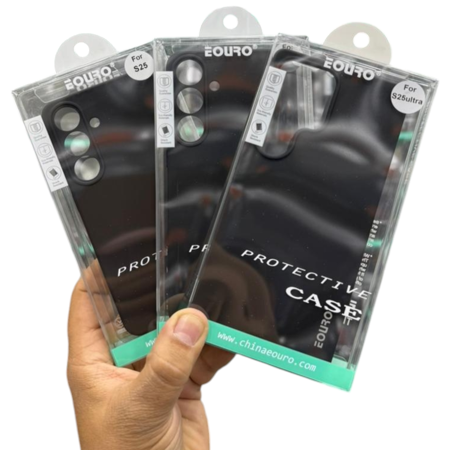 Samsung Galaxy S25 Ultra/S25 Plus/S25 TPU Eouro Jelly Pouch Black Original Product Front View - OnlineExpo.pk