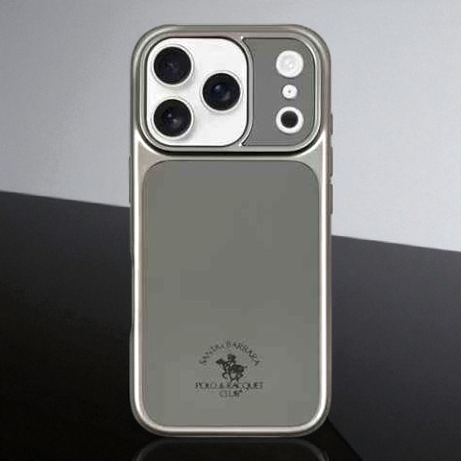 iPhone 18 Pro Max Santa Barbara Polo Primo Series Leather Magsafe Case With Camera Protection Silver Original Product Front