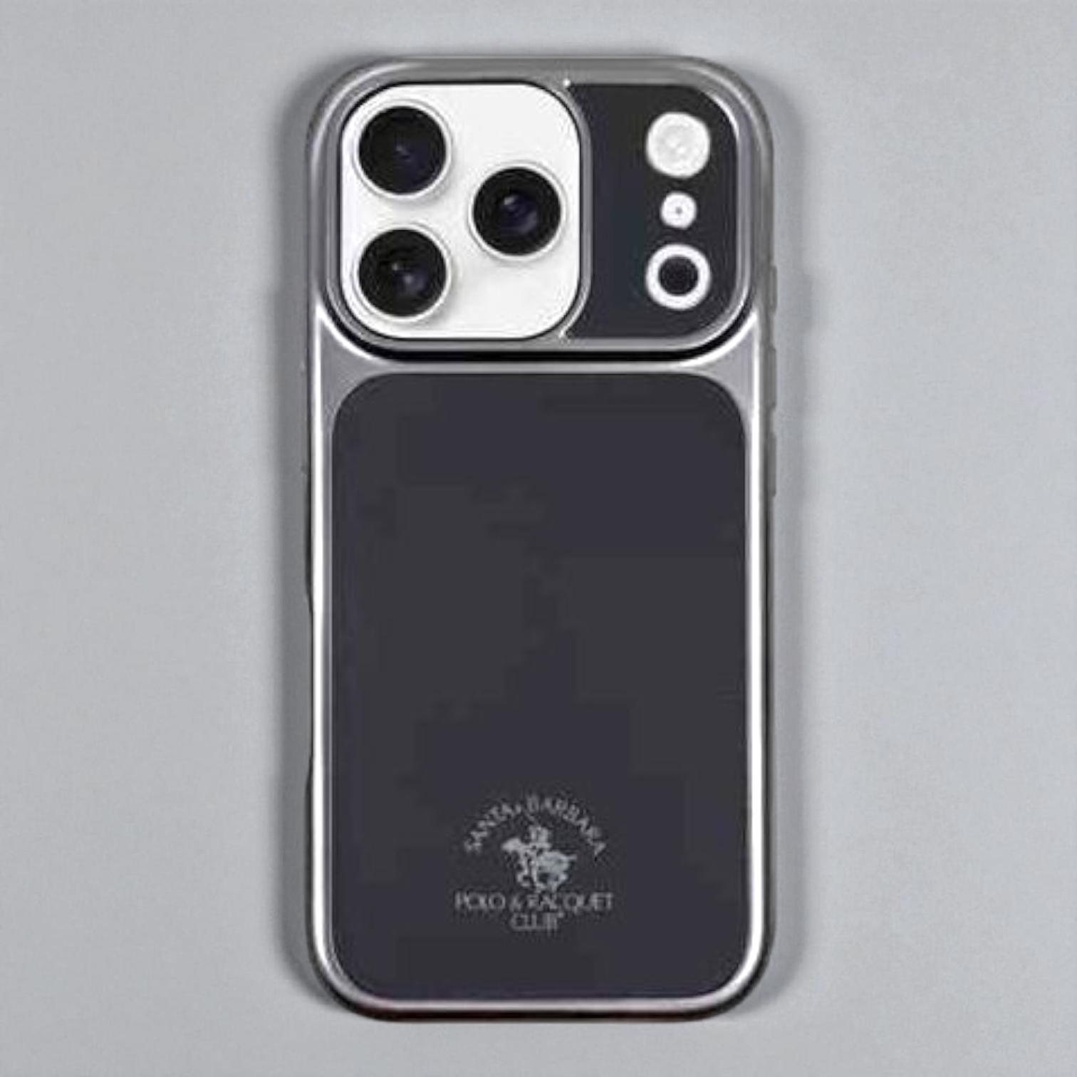 iPhone 18 Pro Max Santa Barbara Polo Primo Series Leather Magsafe Case With Camera Protection Grey Original Product Front