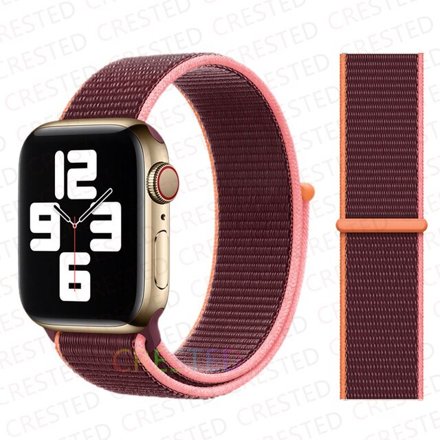 42mm-44mm-45mm Apple Watch Nylon Strap Sports Loop - Plum Original Product Front View - OnlineExpo.pk