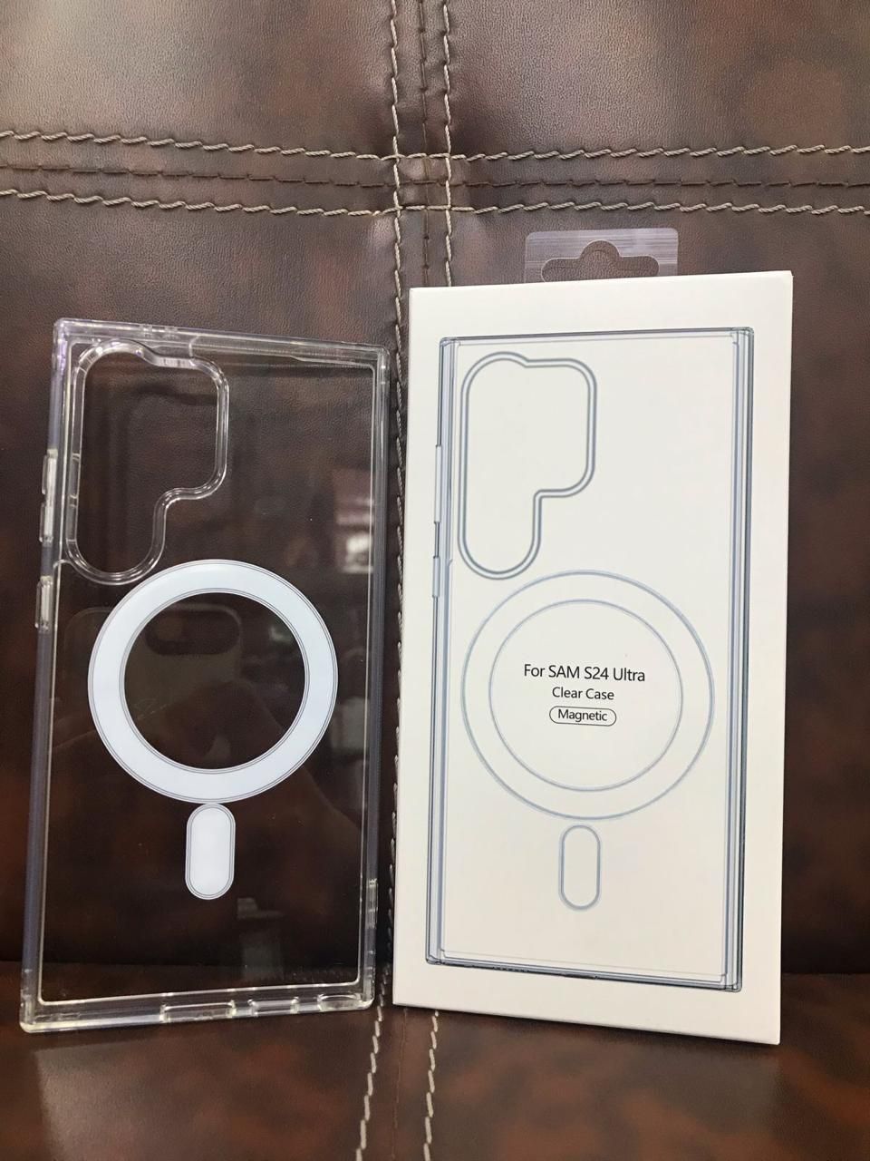 Clear Transparent Back Cover for Samsung S24 Ultra with MagSafe Charging Original Product Front View - OnlineExpo.pk