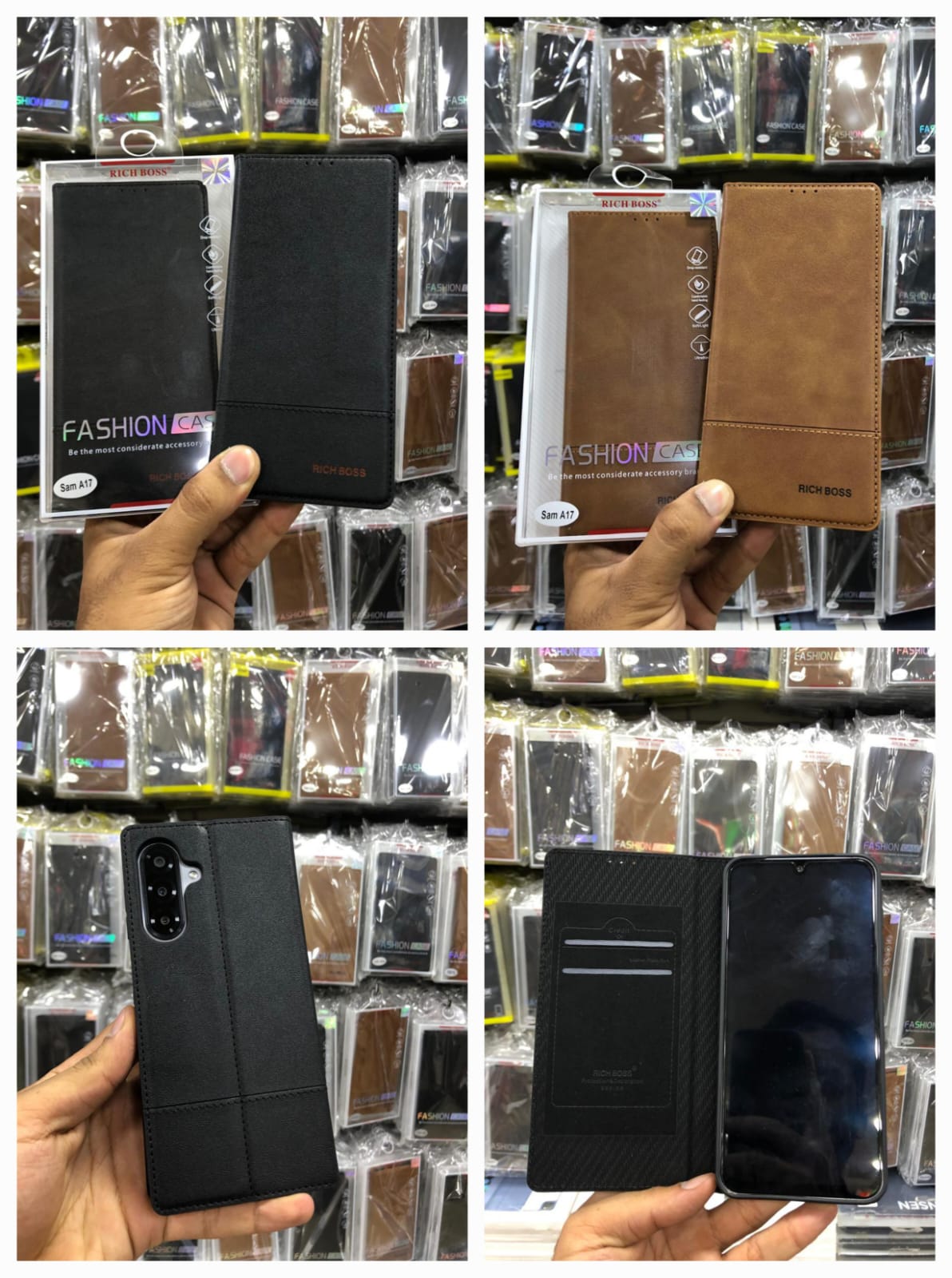 Classic Leather Wallet Flip Case – Samsung S21-S26 Ultra / Note 10+ / Note 20 Ultra / A71 / A72 / A51-A54 / A16 / A32 Original Product Front View - OnlineExpo.pk