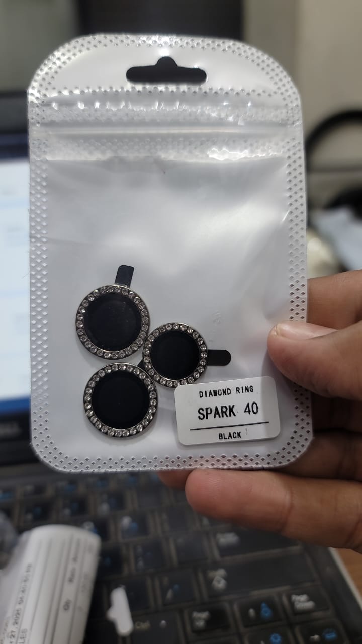 Camera protector Diamond Camera Lens Protector for Tecno Spark 40 Silver Blue View 5 - OnlineExpo.pk