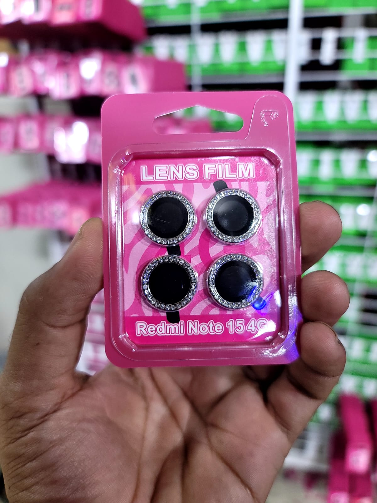 Diamond Camera Lens Protector for Redmi Note 15 Diamond Solid camera protector Original Product Front View - OnlineExpo.pk