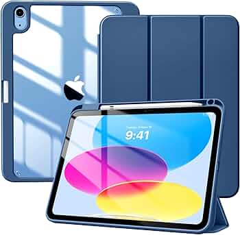 Evo Clear Folio Tablet Case for 7th 8th 9th Generation 10.2 inch Smart case with pen holder space View 5 - OnlineExpo.pk