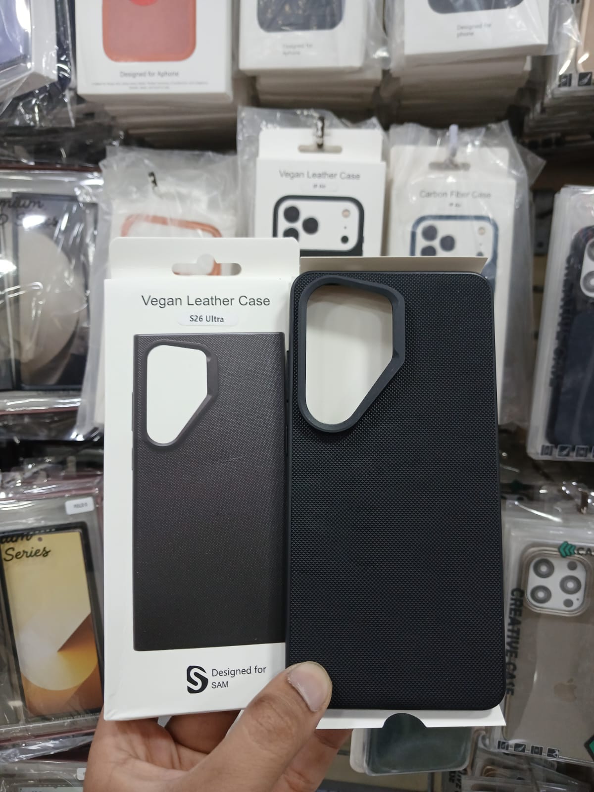 Signature Luxe Vegan Leather Back Cover for Samsung S25 Ultra View 3 - OnlineExpo.pk