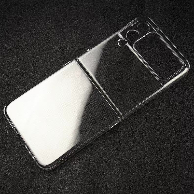 Hard Back Cover for Z Flip 3 Case with Camera Protection- Crystal Clear Original Product Front View - OnlineExpo.pk