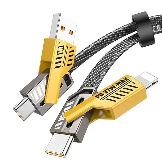 4 In 1 Multi USB PD Charging Cable (Type-C To C, C To Lightning, USB To C, USB To Lightning) View 6 - OnlineExpo.pk