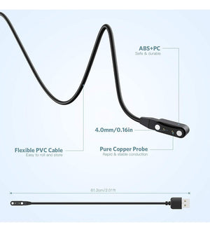 Smart Watch Universal Charger Magnetic 4mm, Smartwatch 2 Pin Magnetic Suction Replacement Charger Cable for da fit Smart Watch, Charging Distance View 5 - OnlineExpo.pk