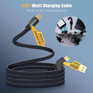 4 In 1 Multi USB PD Charging Cable (Type-C To C, C To Lightning, USB To C, USB To Lightning) View 5 - OnlineExpo.pk