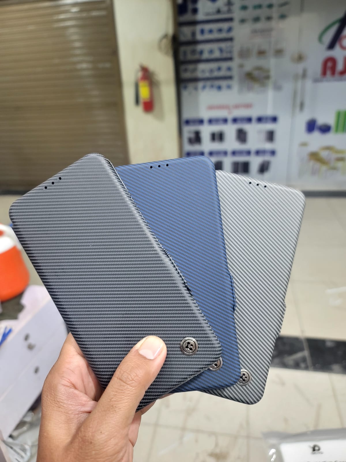 Fiber fusion book cover for Samsung S25 FE Flip Cover Original Product Front View - OnlineExpo.pk
