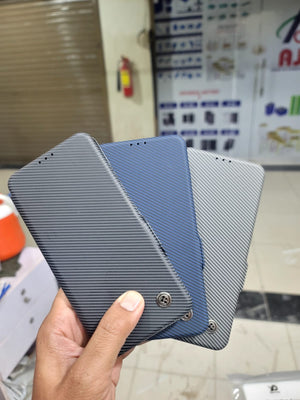 Fiber fusion book cover for Samsung S25 FE Flip Cover Original Product Front View - OnlineExpo.pk