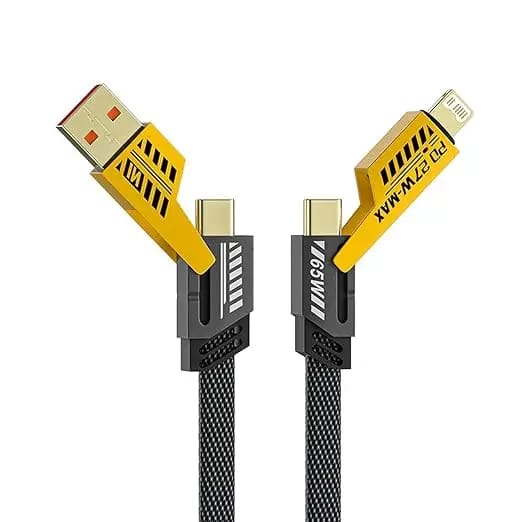 4 In 1 Multi USB PD Charging Cable (Type-C To C, C To Lightning, USB To C, USB To Lightning) Original Product Front View - OnlineExpo.pk