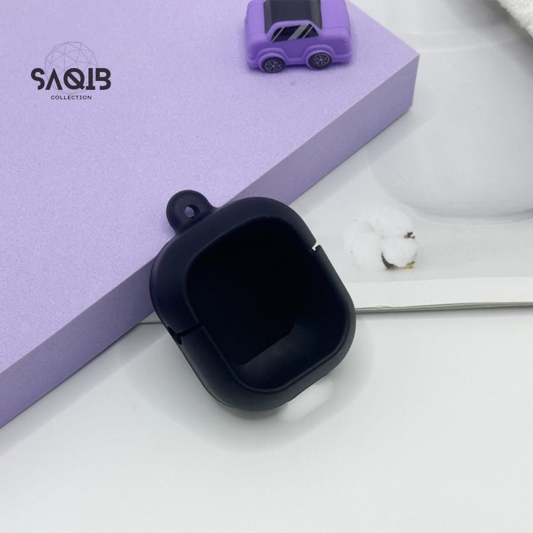 Soft Silicone Cover for Air-31 earbuds Case for Air 31 Black Original Product Front View - OnlineExpo.pk