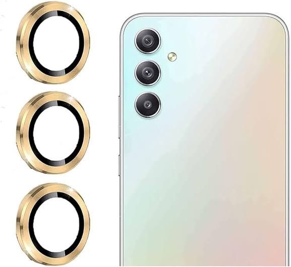 Golden Camera Lens Protector for Samsung A54 Gold Original Product Front View - OnlineExpo.pk
