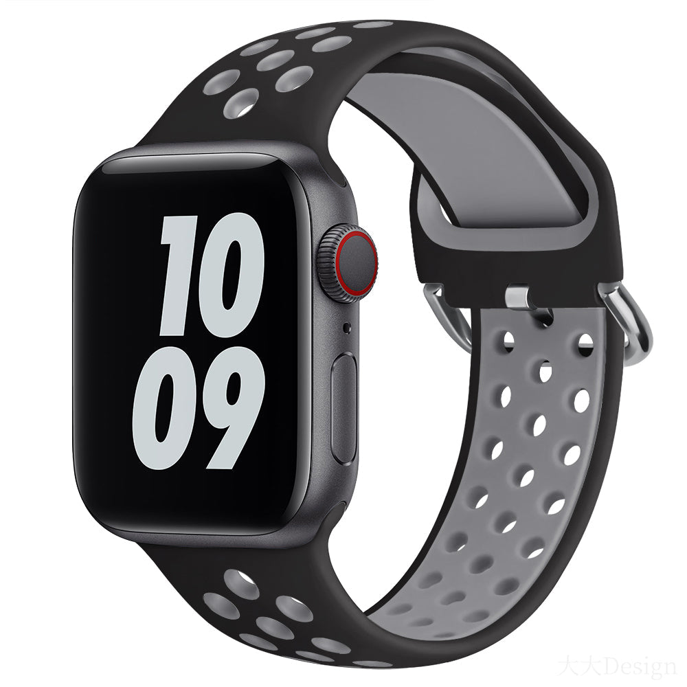 42mm 44mm 45mm 49mm Nike Sports Straps Apple Smart Watch - Black/Grey Original Product Front View - OnlineExpo.pk