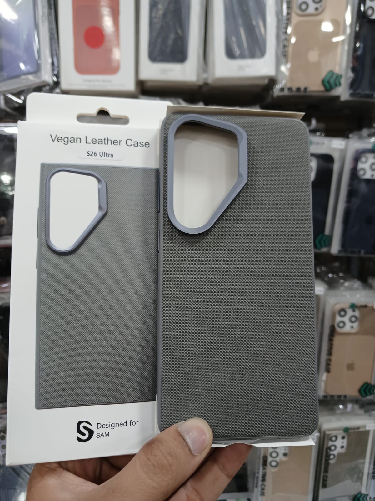 Signature Luxe Vegan Leather Back Cover for Samsung S26 Ultra View 2 - OnlineExpo.pk