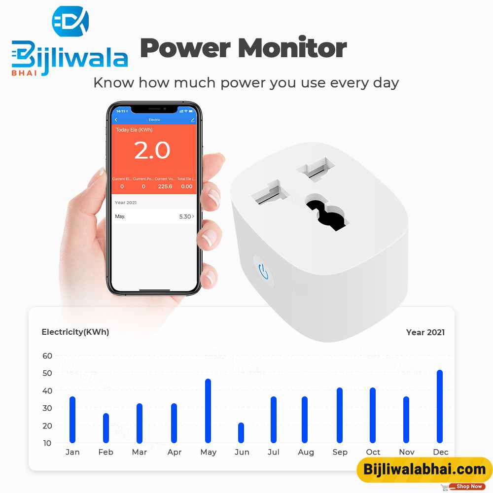 Tuya WiFi Smart Plug 16A with Power Monitoring View 4 - OnlineExpo.pk