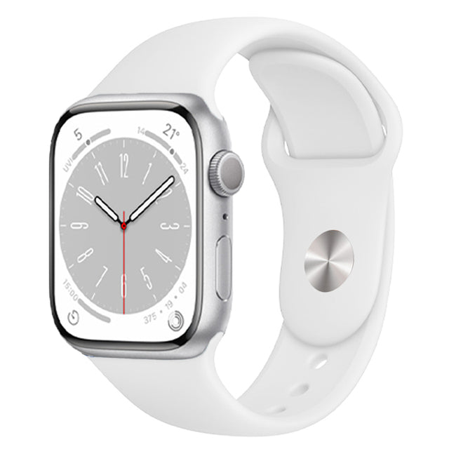42mm-44mm-45mm-49mm Premium Silicon Rubber Strap - White Original Product Front View - OnlineExpo.pk