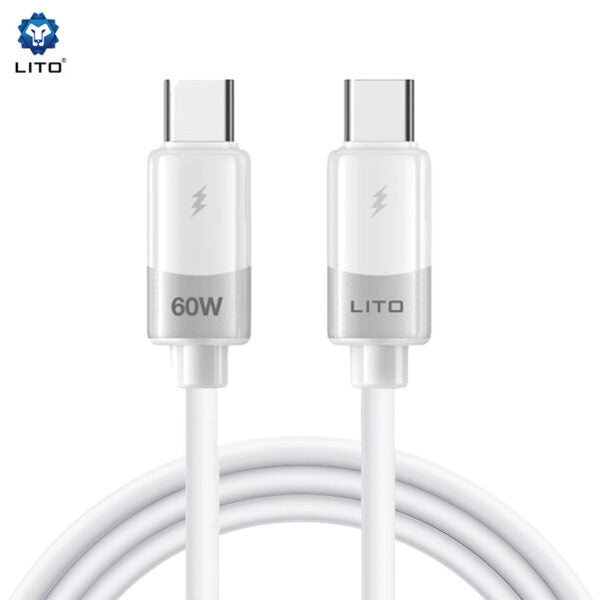 LITO LD07CC 60W Type-C to Type-C Silicone Cable | Fast Charging USB-C to USB-C Cable – LITO Original Product Front View