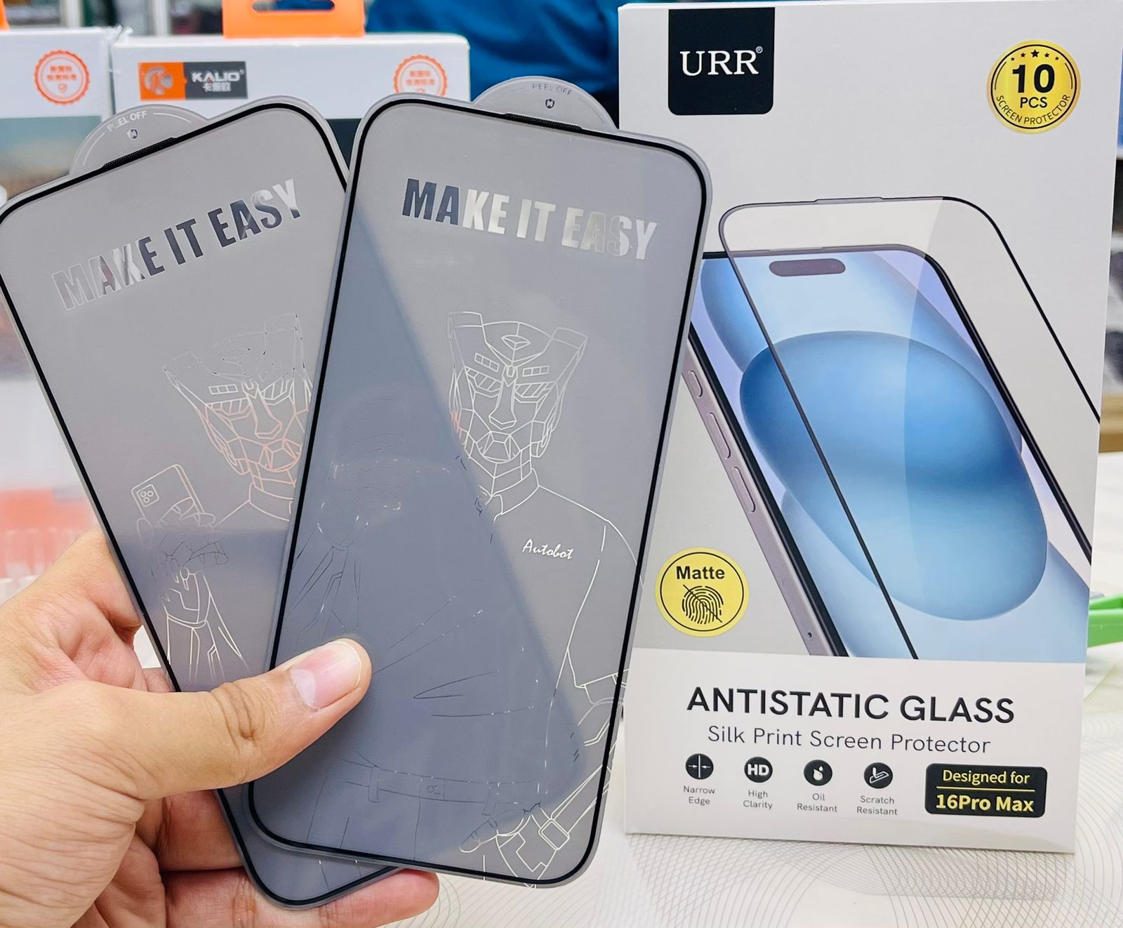 URR ANTISTATIC DUSTPROOF MATTE GLASS FOR IPHONE 16 PRO MAX Original Product Front View - OnlineExpo.pk