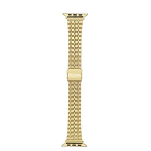 42mm/44mm/45mm/49mm/22mm Luxury Style Stainless Steel Chain Straps For Smart Watch - Golden Original Product Front View - OnlineExpo.pk