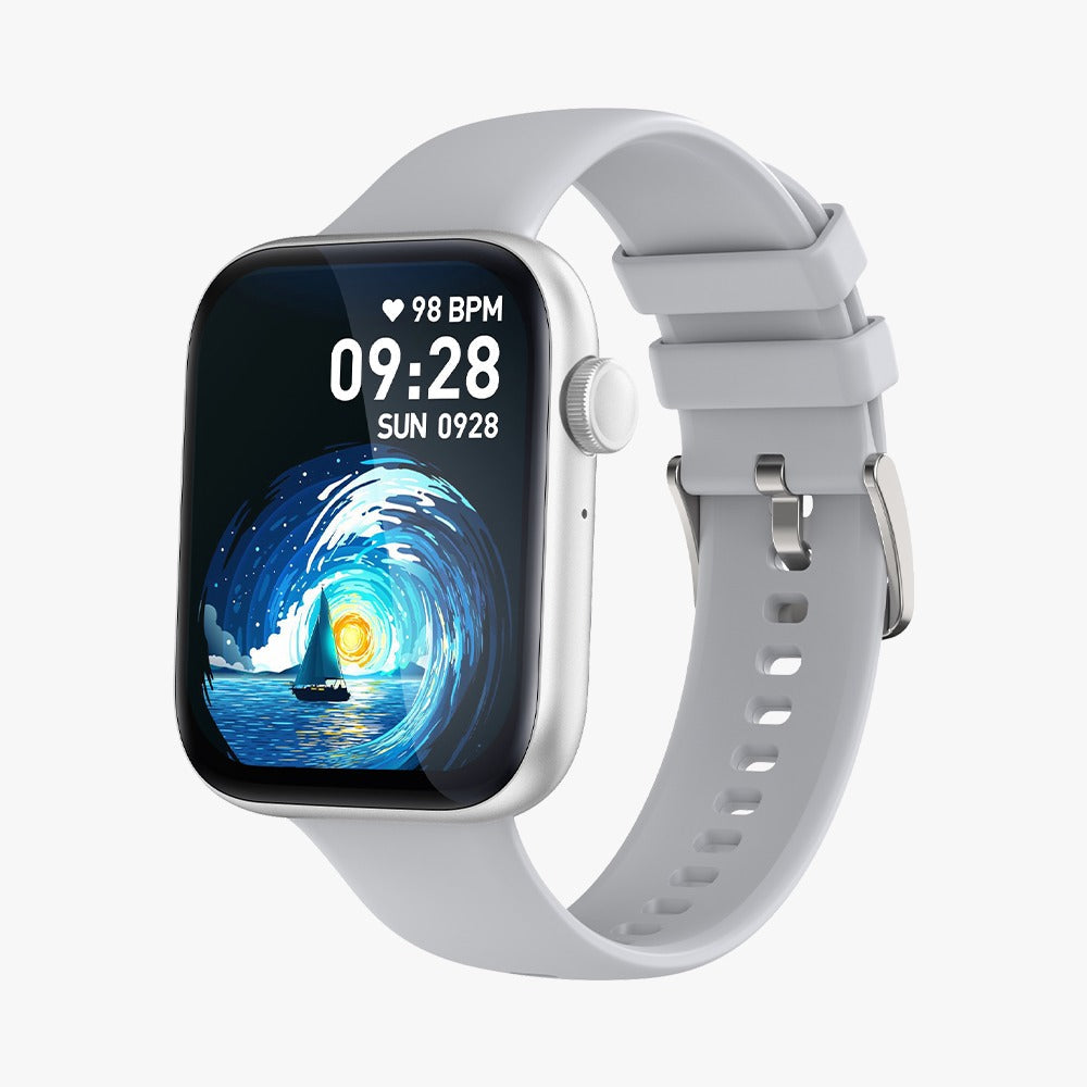 QWatch Bluetooth Calling Smart watch - Grey Original Product Front View - OnlineExpo.pk