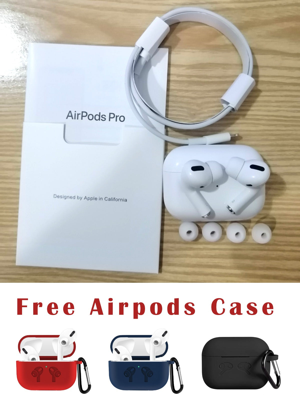 AirPods Pro With Free Case Premium Quality (3 Days Checking Warranty) Original Product Front View - OnlineExpo.pk