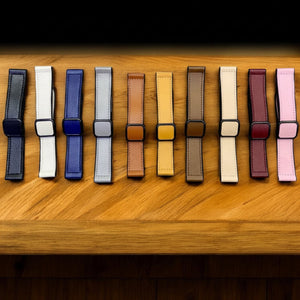 20mm / 22mm Leather + Silicone Strap with Square D-Buckle Lock – Multiple Colors Original Product Front View - OnlineExpo.pk
