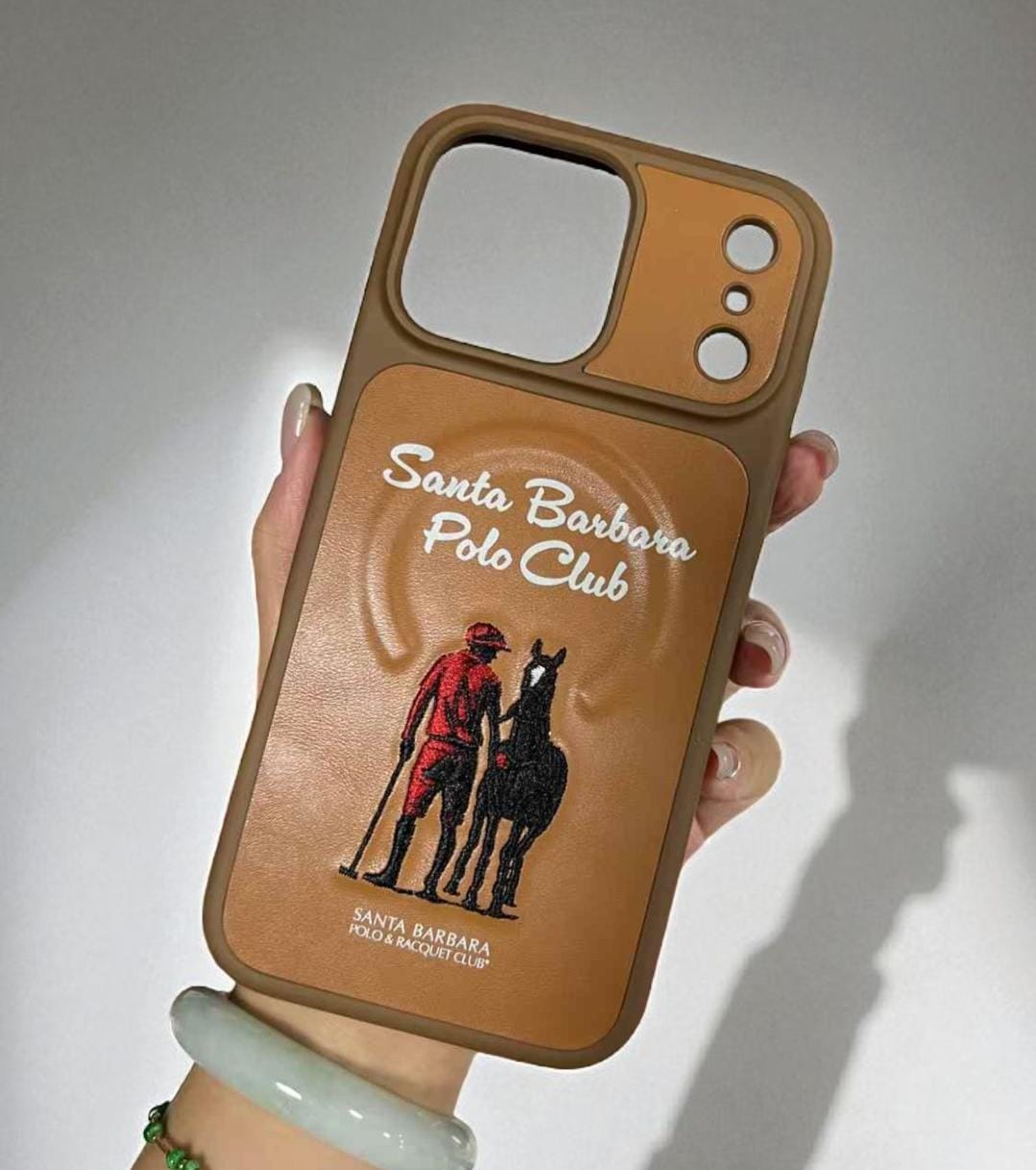 iPhone 17 Pro Max Santa Barbara Polo Leather Magsafe Case Questa Series Brown Original Product Front View - OnlineExpo.pk