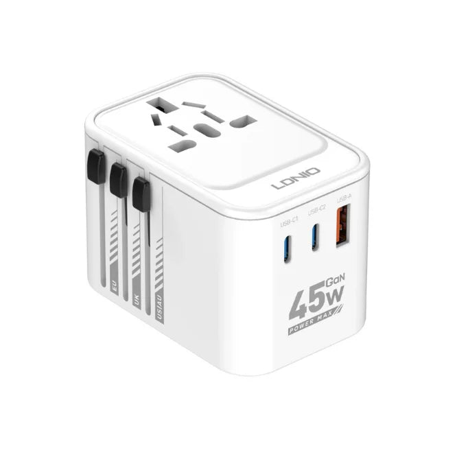 LDNIO Z8 3USB Ports 45W GaN Travel Adapter View 3 - OnlineExpo.pk