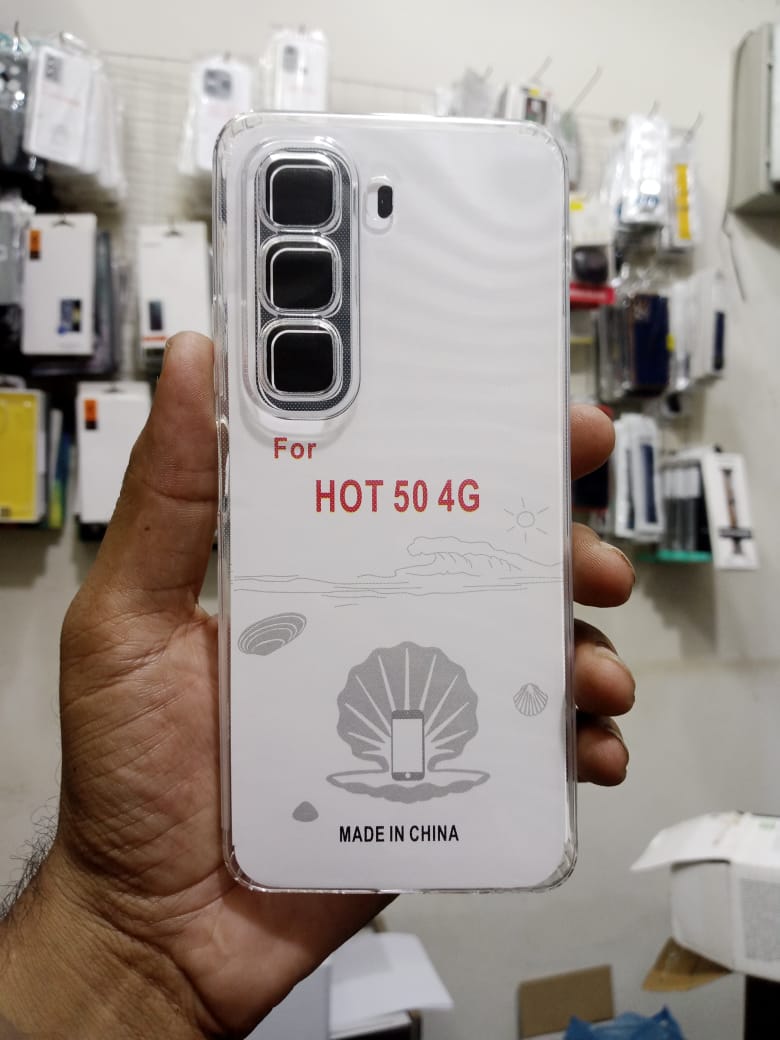 Dustproof Transparent Silicone Cover for Infinix Hot 50 4G Premium Silicone Case Crystal Soft Ultra-Thin Back Cover Original Product Front View - OnlineExpo.pk
