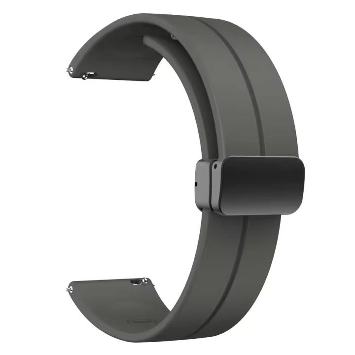 22mm Sports Silicone Magnetic Lock Watch Strap – Zero Luna / Revolt / Redmi Watch 5 / Huawei GT4/GT5 / Samsung 46mm View 4 - OnlineExpo.pk