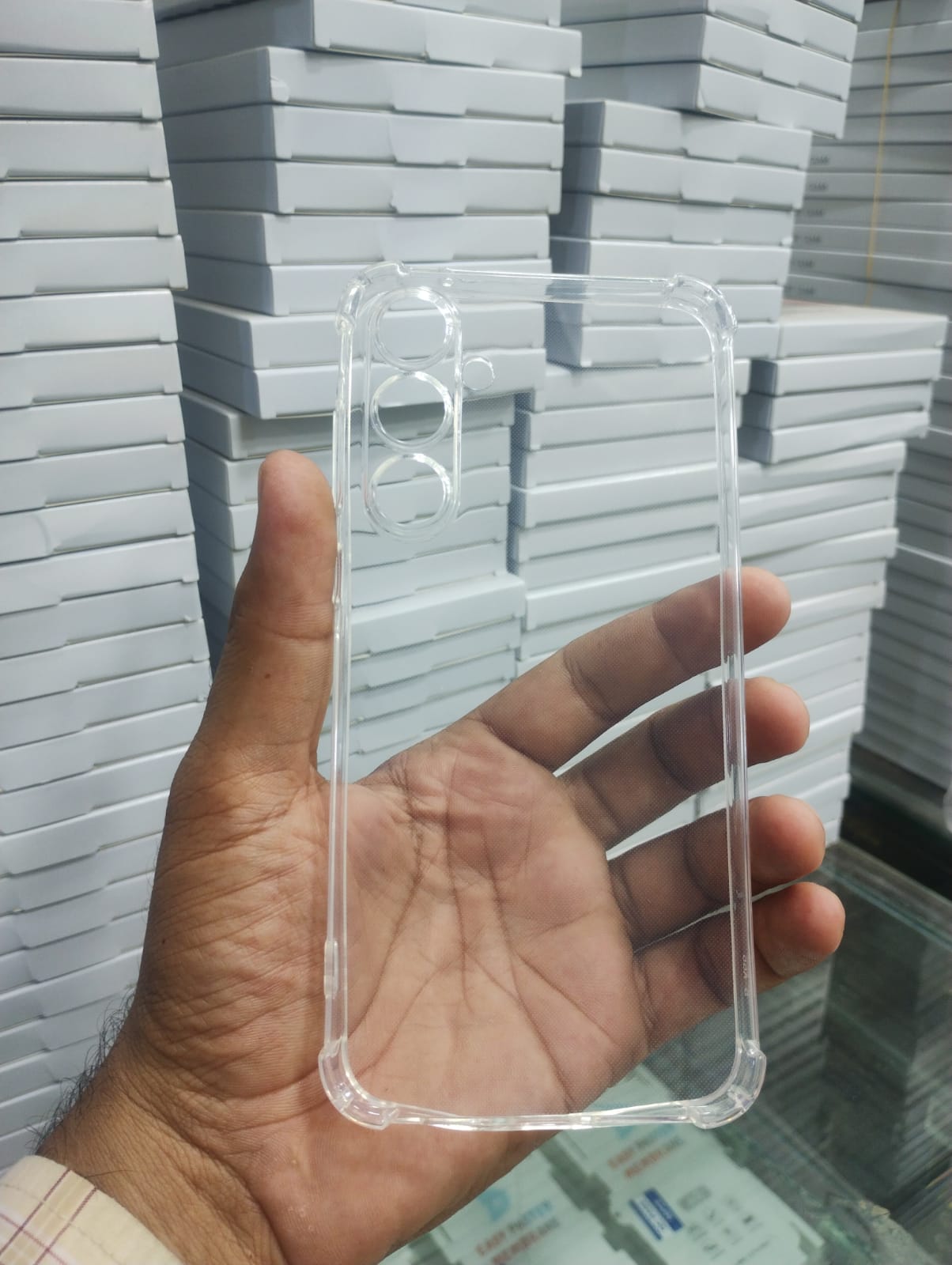 Bumper Back cover Samsung A55 Transparent with Camera protection soft jelly material Shock Proof View 3 - OnlineExpo.pk