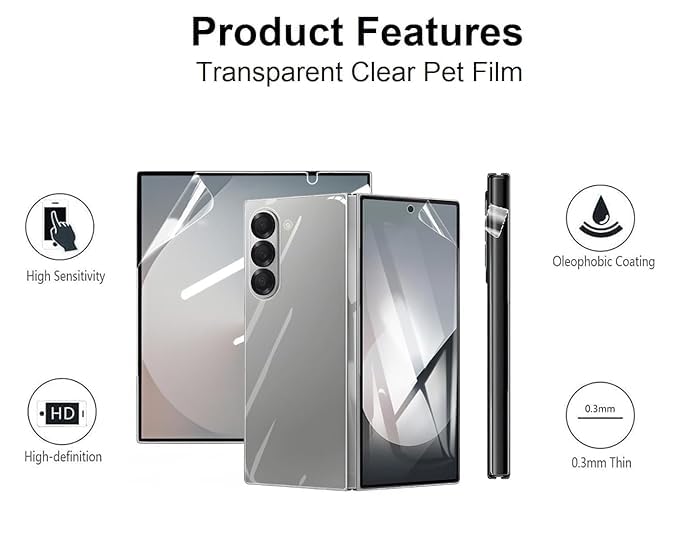 3pcs 360 Matte/Clear Hydrogel Film Protector for Z Fold 7 Front Back Soft Film Screen Protector Cover for Galaxy Z Fold7 Protection View 2 - OnlineExpo.pk