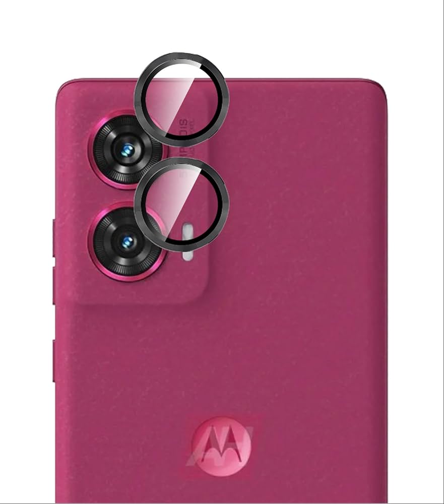 Camera Lens Protector for Motorolla Edge 50 Fusion Black Silver Original Product Front View - OnlineExpo.pk