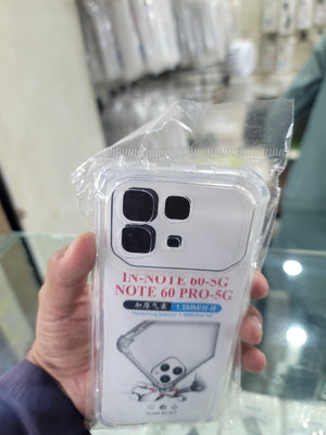 Bumper Back cover Infinix Note 60 Pro Transparent with Camera protection soft jelly material Original Product Front View - OnlineExpo.pk