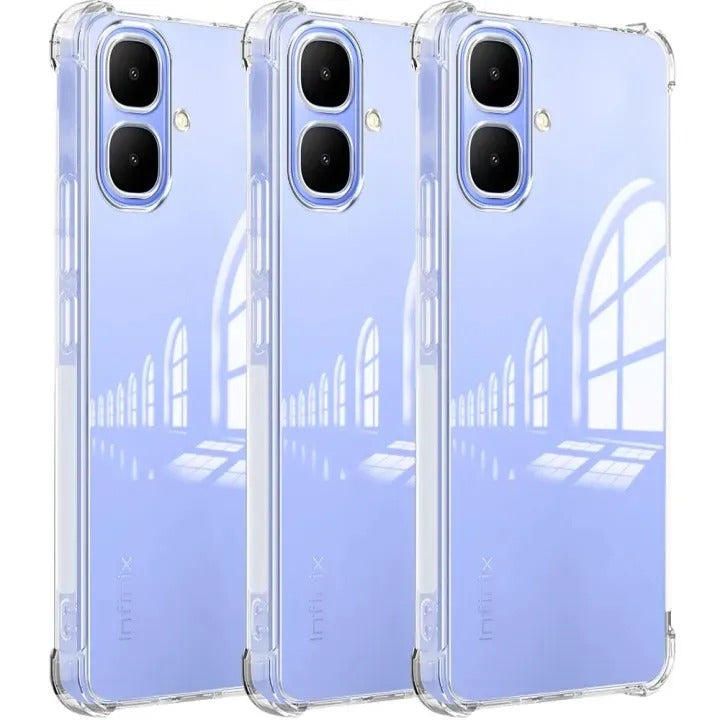 Bumper Back cover INFINIX SMART 10 Transparent with Camera protection soft jelly material Original Product Front View