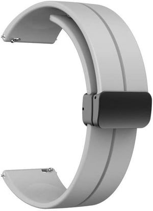 22mm Sports Silicone Magnetic Lock Watch Strap – Zero Luna / Revolt / Redmi Watch 5 / Huawei GT4/GT5 / Samsung 46mm View 5 - OnlineExpo.pk