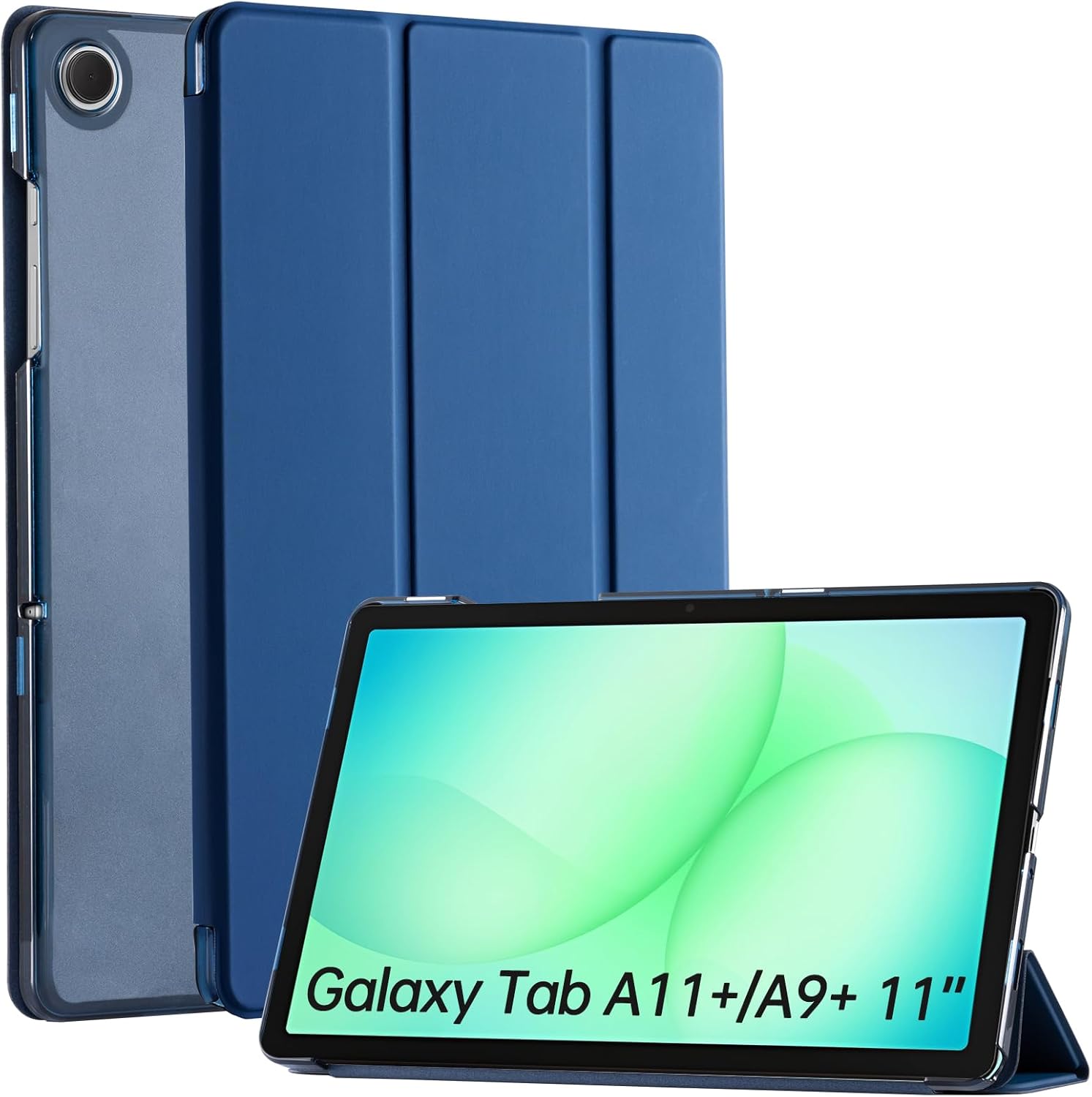 Pen Holder Smart Case for Galaxy Tab A11 Plus 2025 / A9+ 11 Inch, Slim Stand Hard Back Shell Protective Cover Folio Case for Galaxy Tab A11 Plus View 3 - OnlineExpo.pk