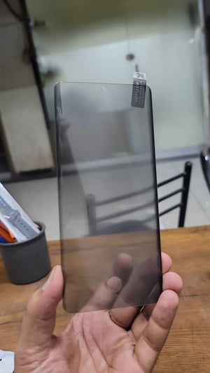 Fingerprint working UV Glue Privacy Glass Screen Protector for Vivo V50 UV Glue PEEP ANTI-SPY 3D EDGE View 3 - OnlineExpo.pk