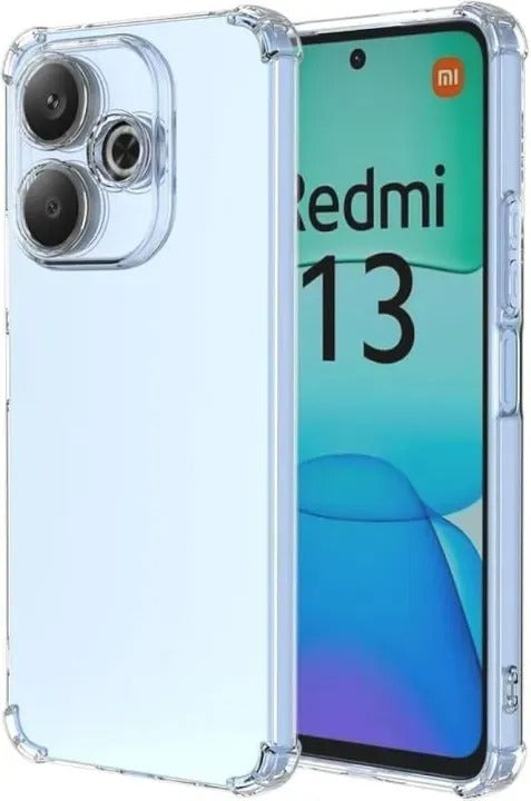 Bumper Back cover REDMI 13 Transparent with Camera protection soft jelly material Original Product Front View - OnlineExpo.pk