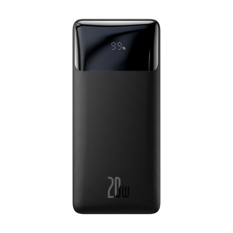 Baseus 10000mAh 20W Bipow Digital Display Power Bank - Black Original Product Front View - OnlineExpo.pk